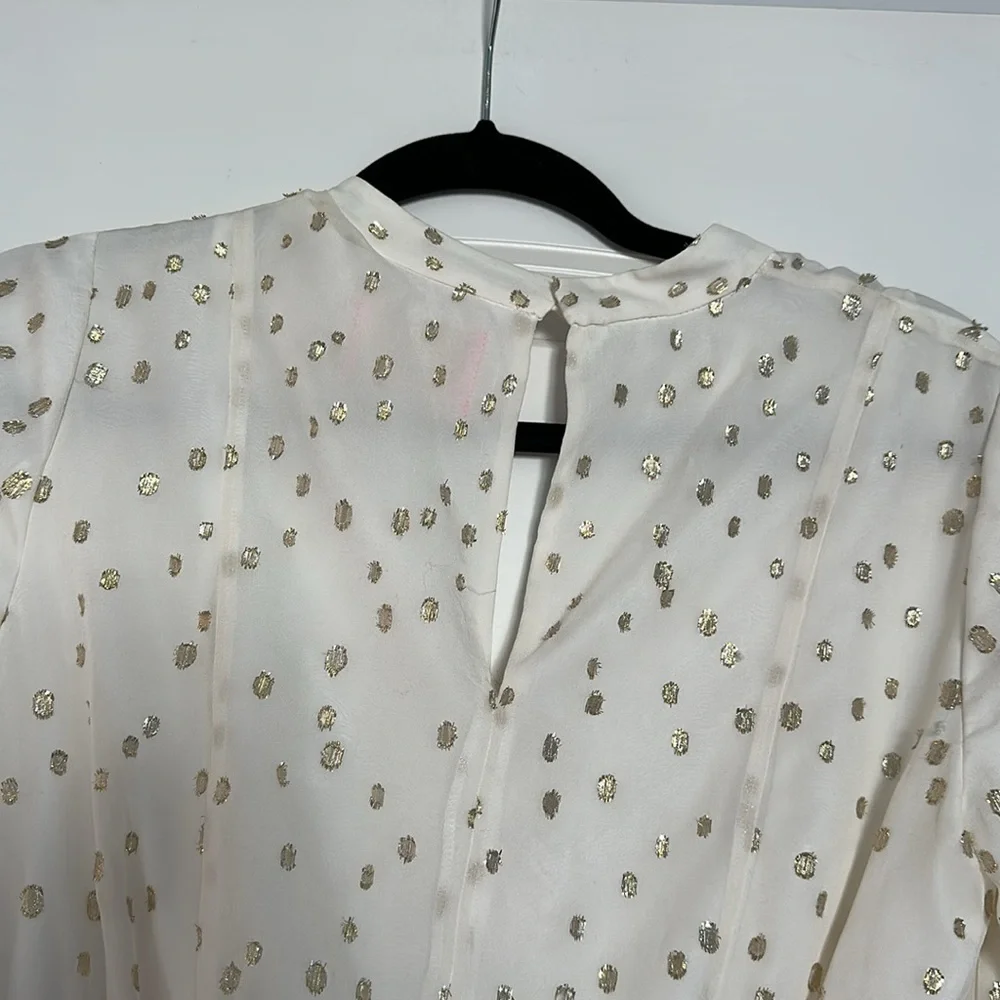 Lilly Pulitzer White Dress with Gold Metallic Foil Dots - Size 0